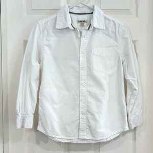 Cherokee Long Sleeve White Button Down Collar Shirt Boys M 8/10 Classic Cotton